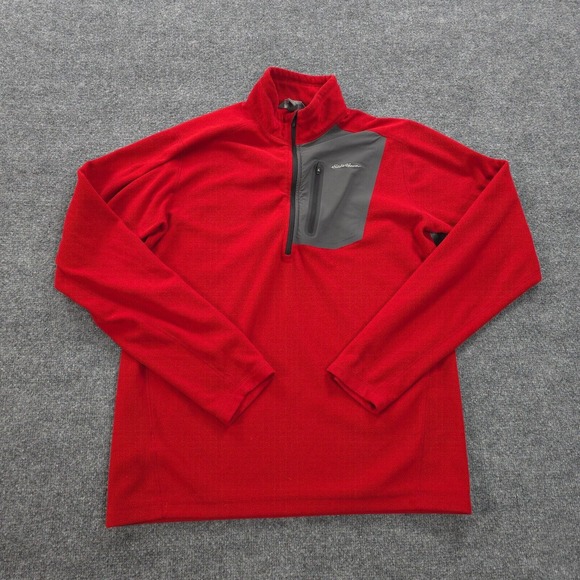 Eddie Bauer Other - Eddie Bauer Jacket Mens L Tall Red First Ascent 1/4 Zip Micro‎ Fleece Hike Climb